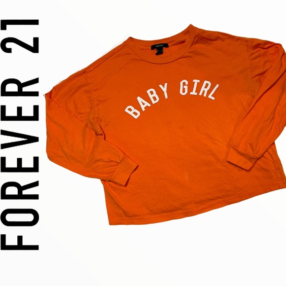 Forever 21 orange sweater print baby girl - Picture 4 of 5